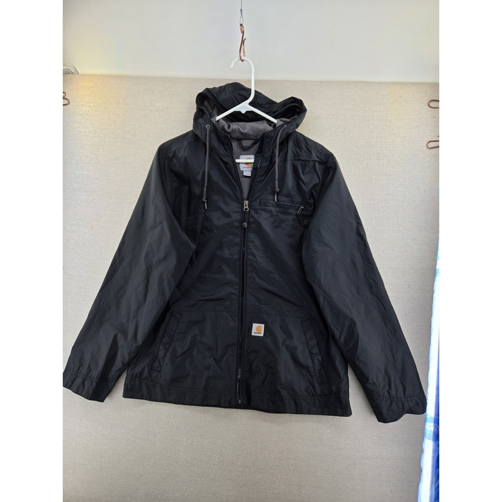 Carhartt Womens M Rockford Windbreaker Jacket Full Zip Hooded Lightweight Rain